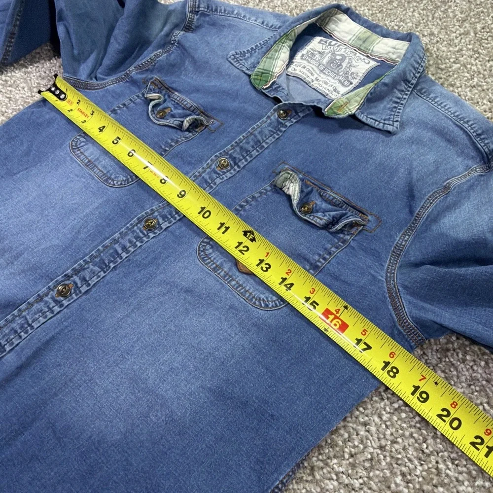 Men's Buffalo David Bitton Denim Button Up Shirt Medium Slim Fit